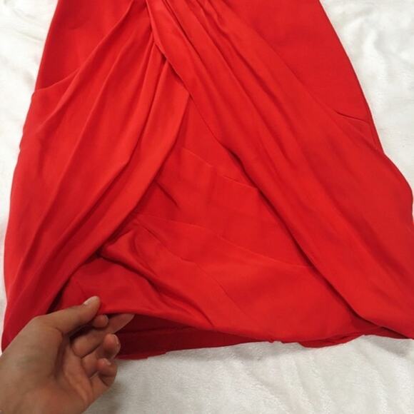 Cynthia Steffe Red Draped Sleeveless Mini Dress | Sz 4 - Picture 4 of 6